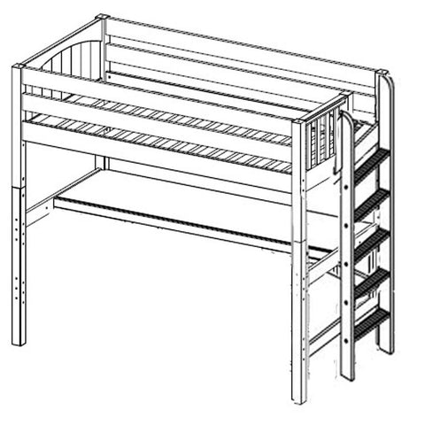 Maxtrix High Loft w Side Straight Ladder w Table - Kids Haven Maxtrix High Loft w Side Straight Ladder w Table - Kids Haven