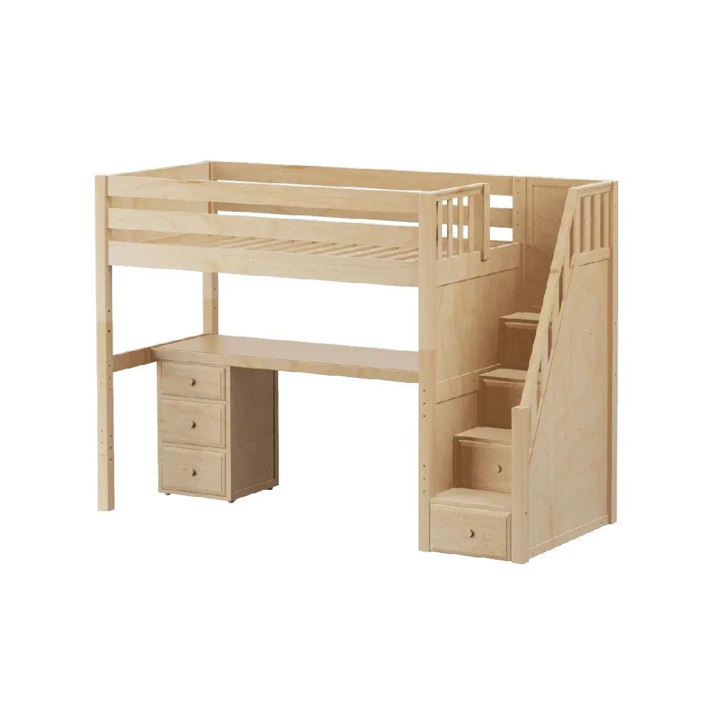 Maxtrix High Loft w Staircase w Table w 1 Drawer Set