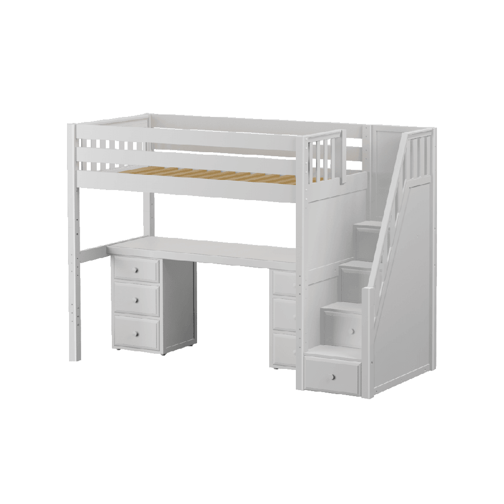 Maxtrix High Loft w Staircase w Table w 2 Drawers - Kids Haven Maxtrix High Loft w Staircase w Table w 2 Drawers - Kids Haven