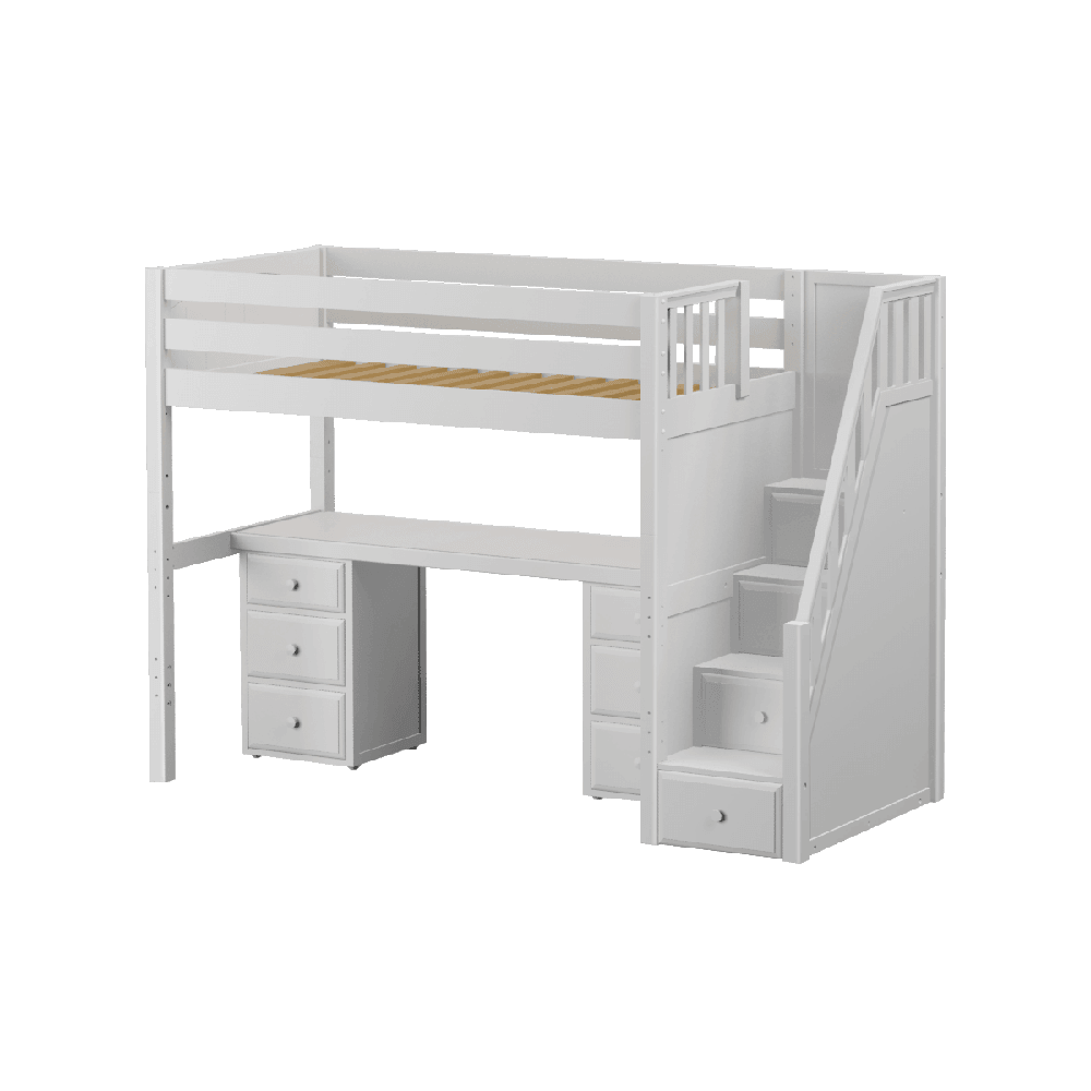 Maxtrix High Loft w Staircase w Table w 2 Drawers - Kids Haven Maxtrix High Loft w Staircase w Table w 2 Drawers - Kids Haven