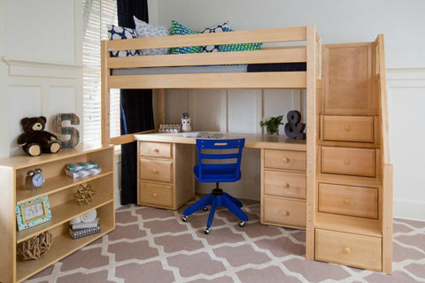 Maxtrix High Loft w Staircase w Table w 2 Drawers - Kids Haven Maxtrix High Loft w Staircase w Table w 2 Drawers - Kids Haven