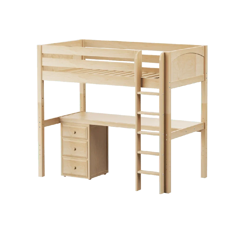 Maxtrix High Loft w Straight Ladder w Table w 1 Drawer Set