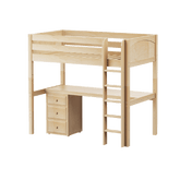 Maxtrix High Loft w Straight Ladder w Table w 1 Drawer Set