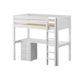 Maxtrix High Loft w Front Straight Ladder w Table w 1 Drawer - Kids Haven