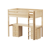 Maxtrix High Loft w Straight Ladder w Table w Drawers