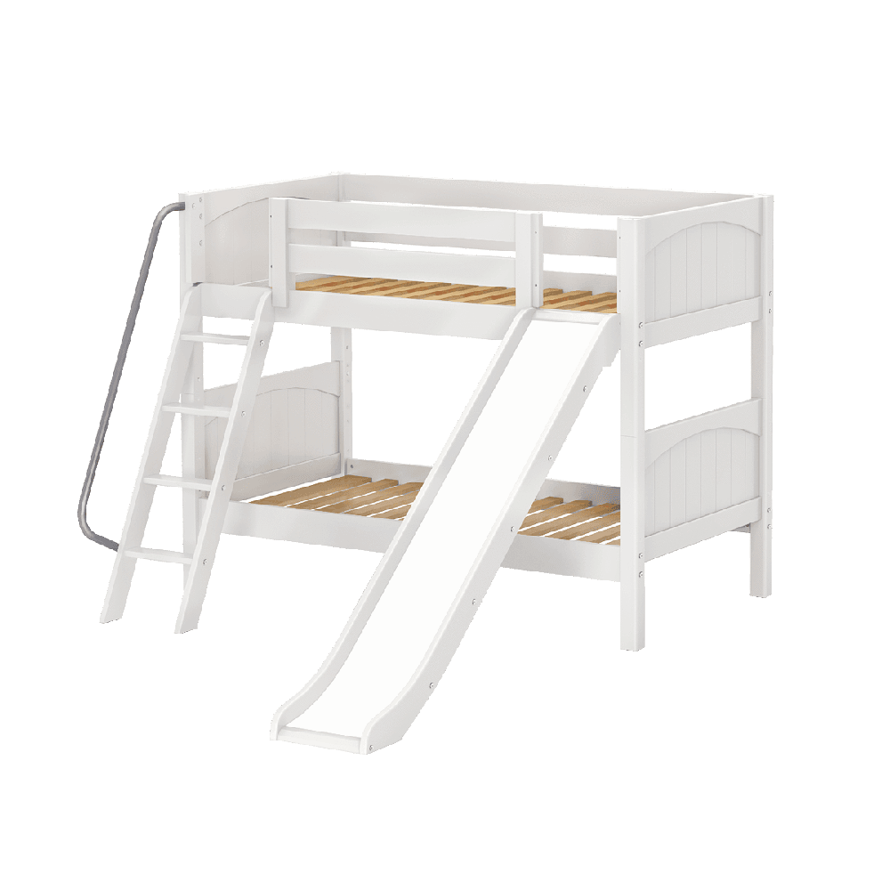 Maxtrix Low Bunk w Front Slide (Ladder or Staircase) - Kids Haven Maxtrix Low Bunk w Front Slide (Ladder or Staircase) - Kids Haven