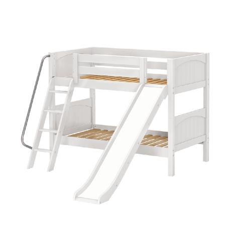 Maxtrix Low Bunk w Front Slide (Ladder or Staircase) - Kids Haven Maxtrix Low Bunk w Front Slide (Ladder or Staircase) - Kids Haven