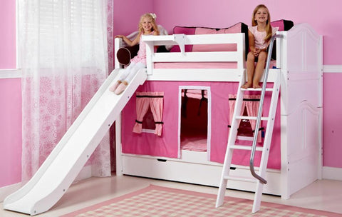 Maxtrix Low Bunk w Front Slide (Ladder or Staircase) - Kids Haven Maxtrix Low Bunk w Front Slide (Ladder or Staircase) - Kids Haven