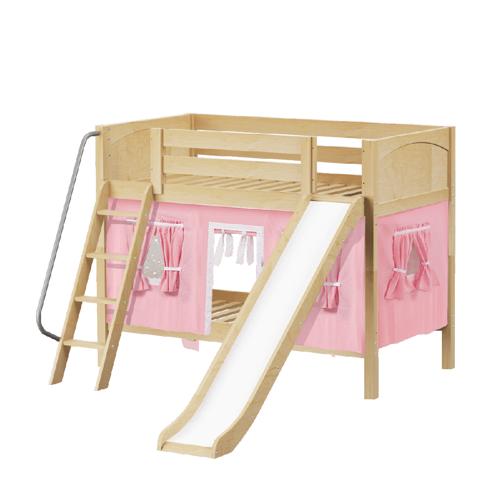 Maxtrix Low Bunk w Front Slide (Ladder or Staircase) - Kids Haven Maxtrix Low Bunk w Front Slide (Ladder or Staircase) - Kids Haven
