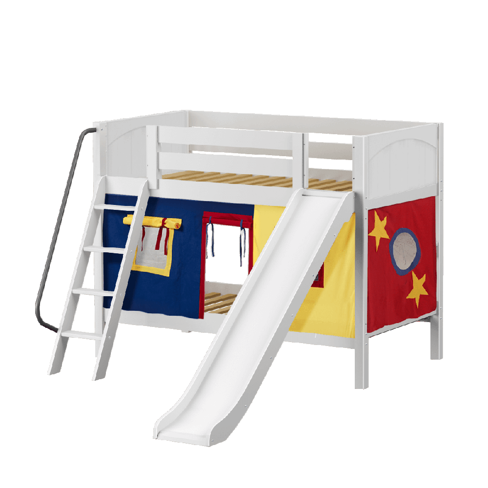 Maxtrix Low Bunk w Front Slide (Ladder or Staircase) - Kids Haven Maxtrix Low Bunk w Front Slide (Ladder or Staircase) - Kids Haven