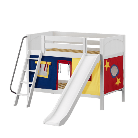 Maxtrix Low Bunk w Front Slide (Ladder or Staircase) - Kids Haven Maxtrix Low Bunk w Front Slide (Ladder or Staircase) - Kids Haven
