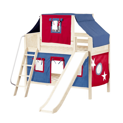 Maxtrix Low Bunk w Front Slide (Ladder or Staircase) - Kids Haven Maxtrix Low Bunk w Front Slide (Ladder or Staircase) - Kids Haven