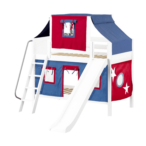 Maxtrix Low Bunk w Front Slide (Ladder or Staircase) - Kids Haven Maxtrix Low Bunk w Front Slide (Ladder or Staircase) - Kids Haven