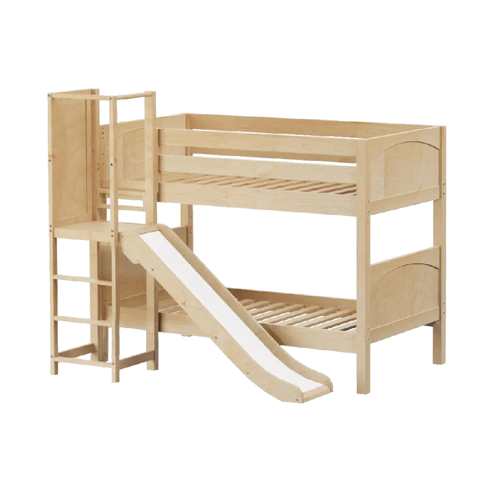 Maxtrix Low Bunk w Slide Platform (Choose front or side) - Kids Haven