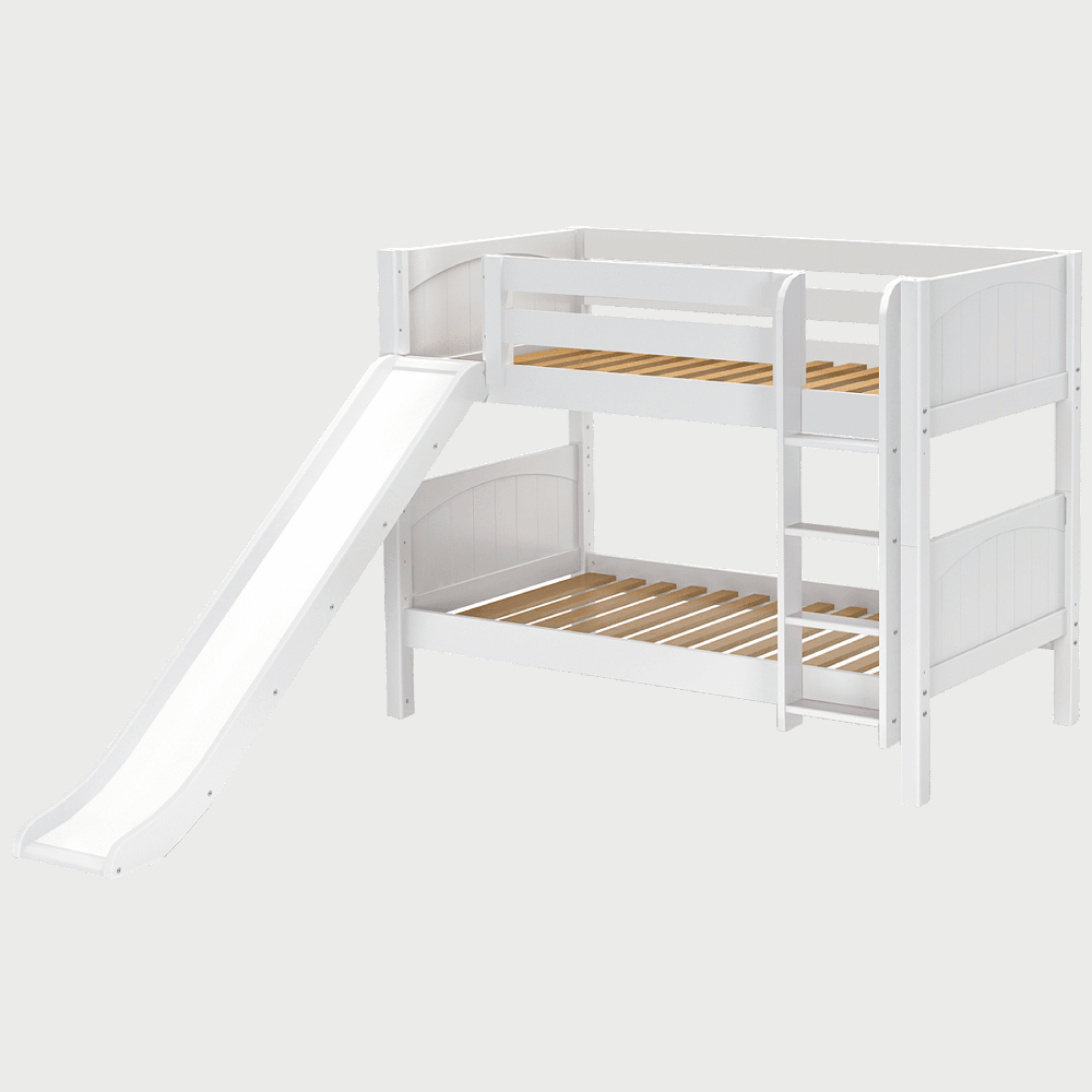 Maxtrix Low Bunk w Front Slide (Ladder or Staircase) - Kids Haven Maxtrix Low Bunk w Front Slide (Ladder or Staircase) - Kids Haven