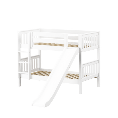 Maxtrix Low Bunk w Front Slide (Ladder or Staircase) - Kids Haven Maxtrix Low Bunk w Front Slide (Ladder or Staircase) - Kids Haven