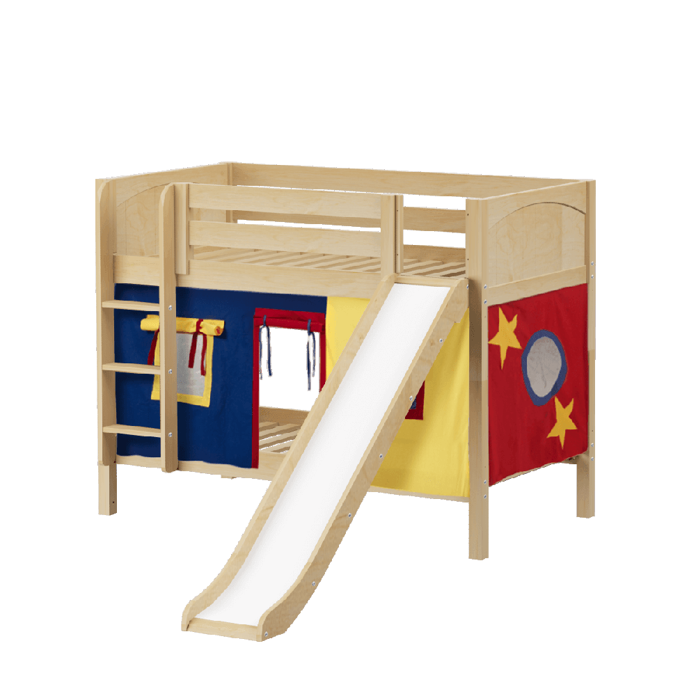 Maxtrix Low Bunk w Front Slide (Ladder or Staircase) - Kids Haven Maxtrix Low Bunk w Front Slide (Ladder or Staircase) - Kids Haven
