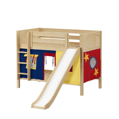 Maxtrix Low Bunk w Front Slide (Ladder or Staircase) - Kids Haven Maxtrix Low Bunk w Front Slide (Ladder or Staircase) - Kids Haven