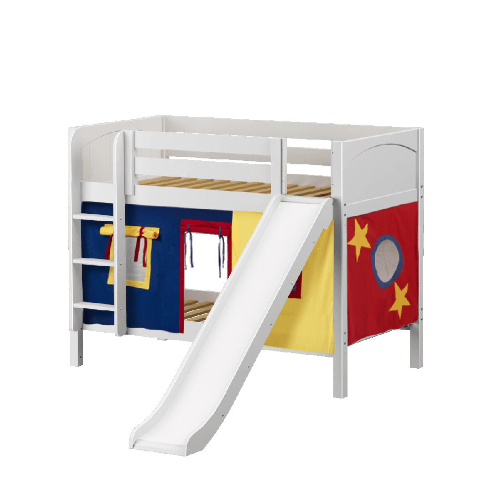 Maxtrix Low Bunk w Front Slide (Ladder or Staircase) - Kids Haven Maxtrix Low Bunk w Front Slide (Ladder or Staircase) - Kids Haven