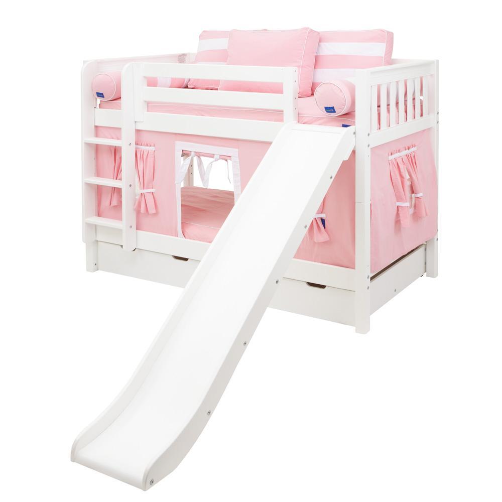 Maxtrix Low Bunk w Front Slide (Ladder or Staircase) - Kids Haven Maxtrix Low Bunk w Front Slide (Ladder or Staircase) - Kids Haven