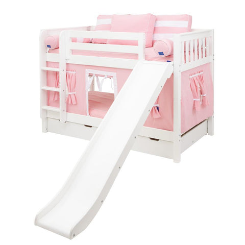 Maxtrix Low Bunk w Front Slide (Ladder or Staircase) - Kids Haven Maxtrix Low Bunk w Front Slide (Ladder or Staircase) - Kids Haven