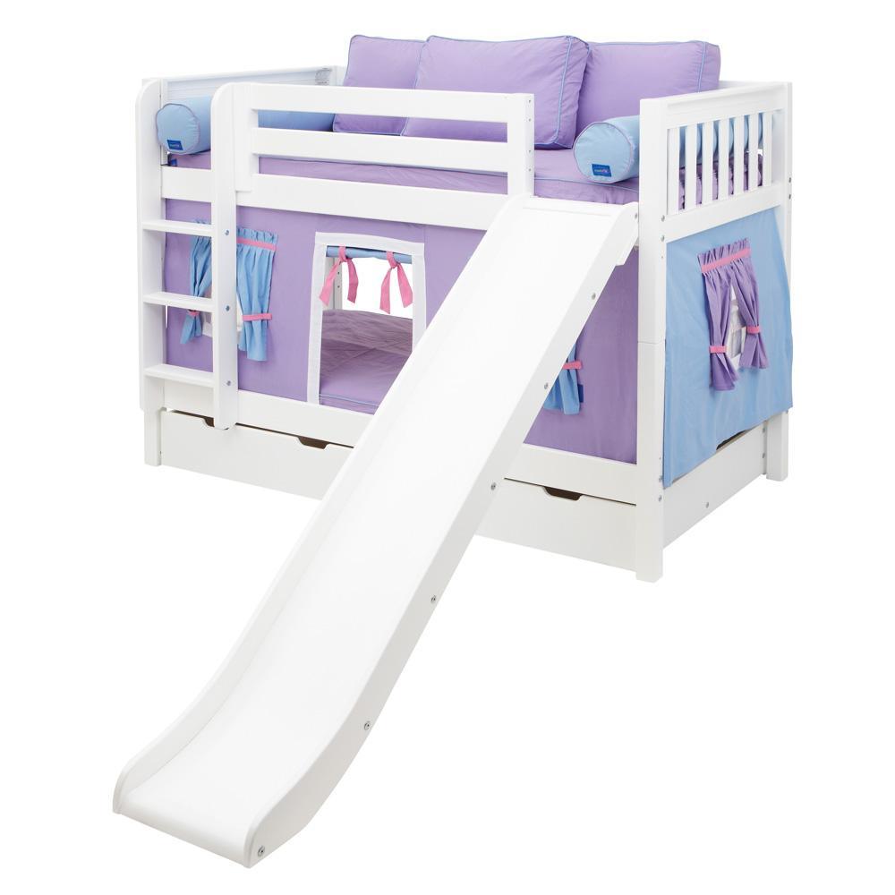 Maxtrix Low Bunk w Front Slide (Ladder or Staircase) - Kids Haven Maxtrix Low Bunk w Front Slide (Ladder or Staircase) - Kids Haven