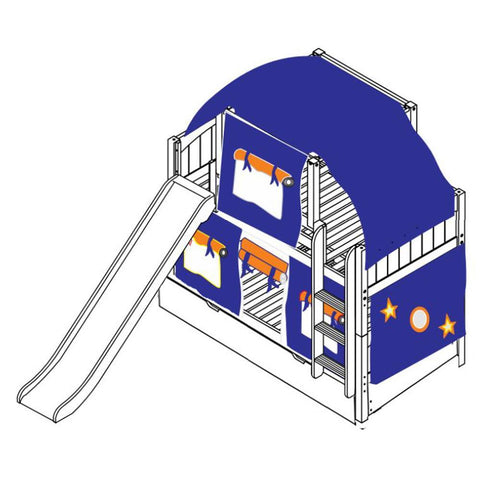 Maxtrix Low Bunk w Front Slide (Ladder or Staircase) - Kids Haven Maxtrix Low Bunk w Front Slide (Ladder or Staircase) - Kids Haven