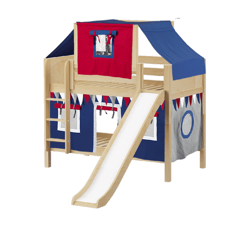 Maxtrix Low Bunk w Front Slide (Ladder or Staircase) - Kids Haven Maxtrix Low Bunk w Front Slide (Ladder or Staircase) - Kids Haven