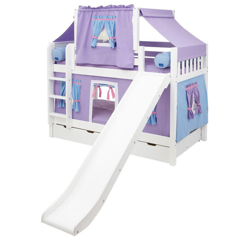 Maxtrix Low Bunk w Front Slide (Ladder or Staircase) - Kids Haven Maxtrix Low Bunk w Front Slide (Ladder or Staircase) - Kids Haven