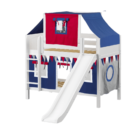 Maxtrix Low Bunk w Front Slide (Ladder or Staircase) - Kids Haven Maxtrix Low Bunk w Front Slide (Ladder or Staircase) - Kids Haven