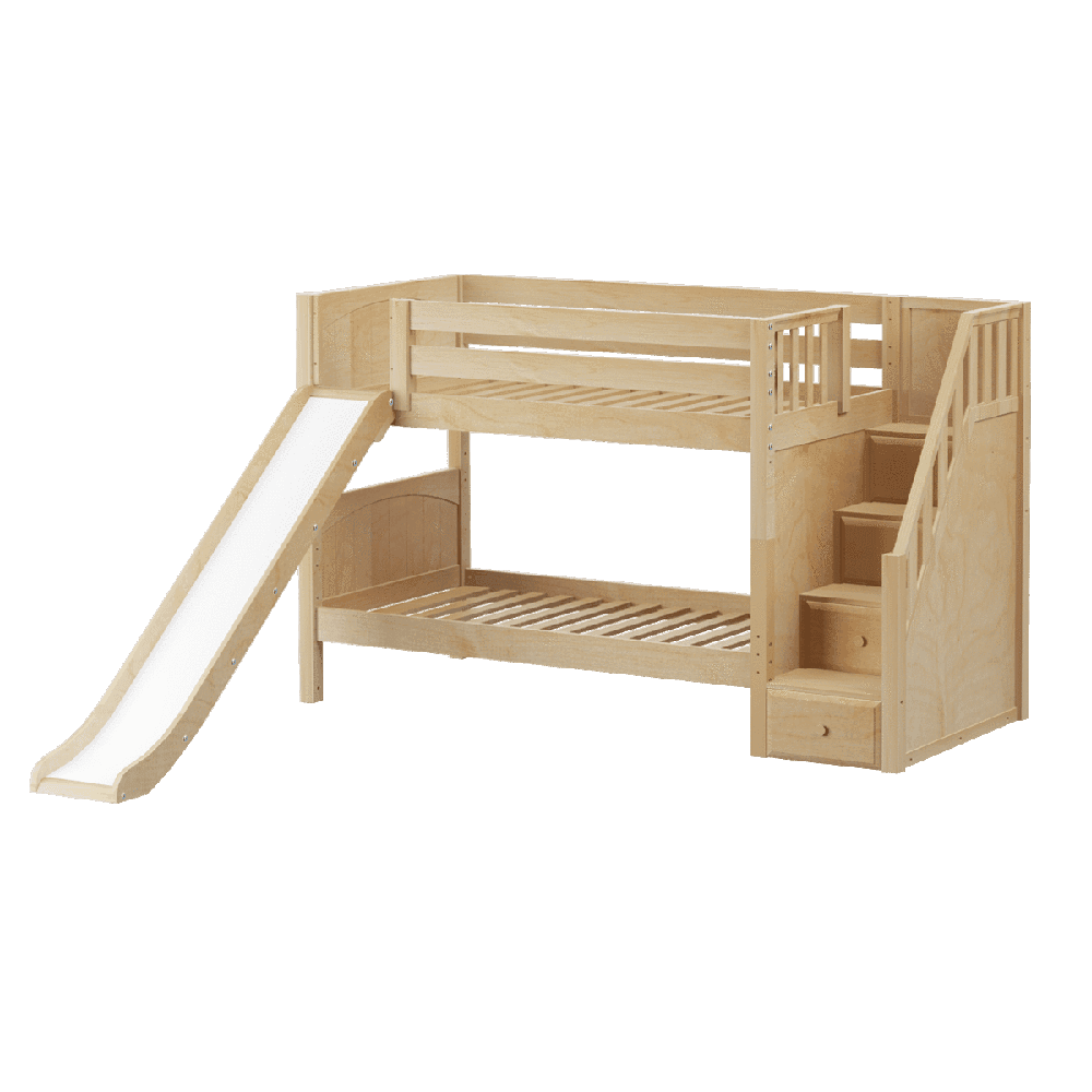 Maxtrix Low Bunk w Front Slide (Ladder or Staircase) - Kids Haven