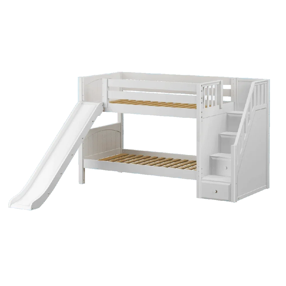 Maxtrix Low Bunk w Front Slide (Ladder or Staircase) - Kids Haven
