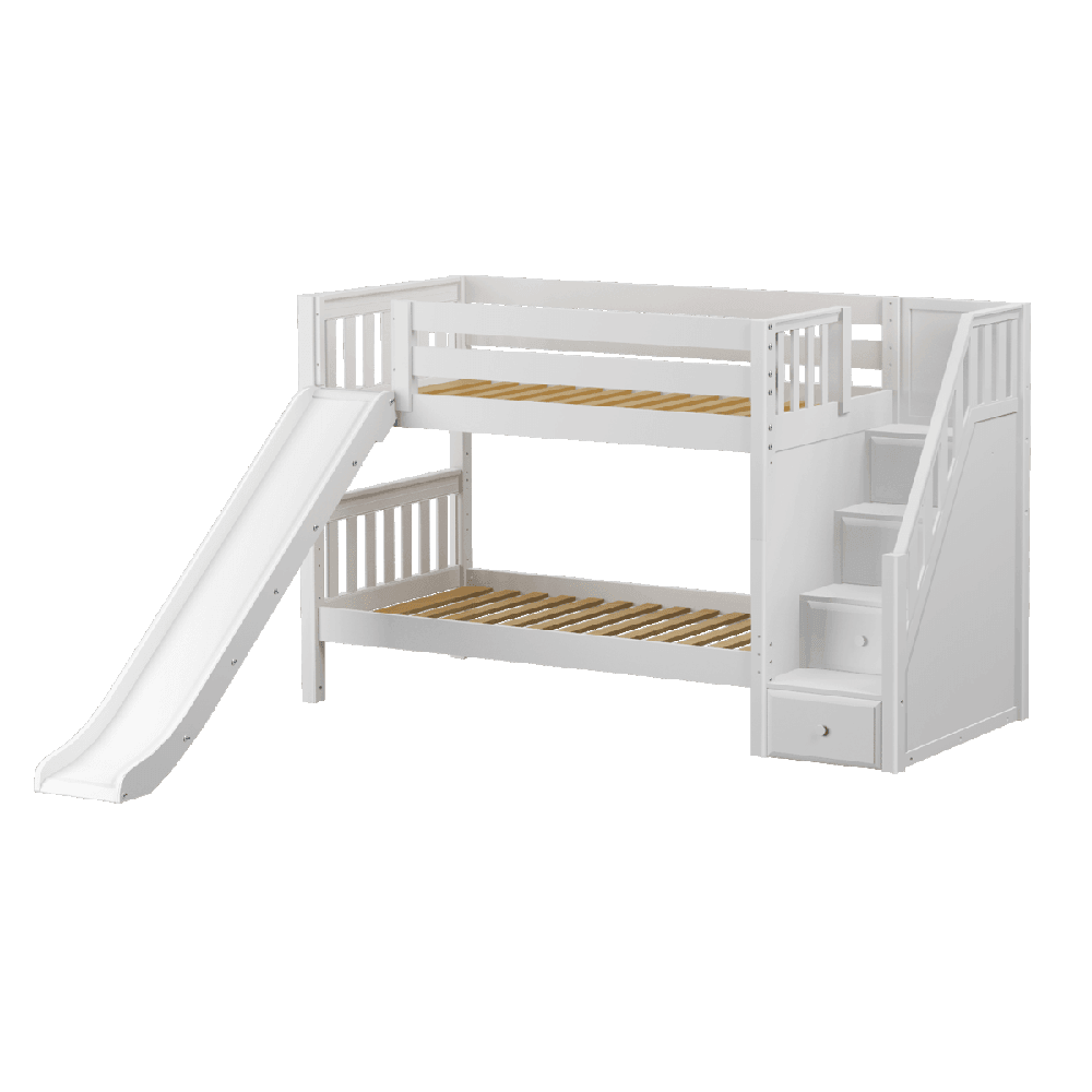 Maxtrix Low Bunk w Front Slide (Ladder or Staircase) - Kids Haven