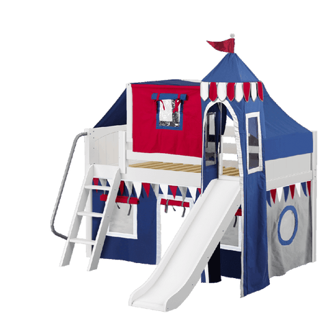 Maxtrix Low Loft w Front Slide (Ladder or Staircase) - fabric options - Kids Haven