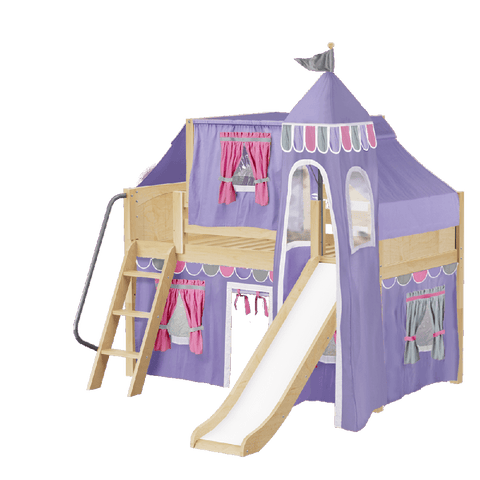 Maxtrix Low Loft w Front Slide (Ladder or Staircase) - fabric options - Kids Haven Maxtrix Low Loft w Front Slide (Ladder or Staircase) - fabric options - Kids Haven