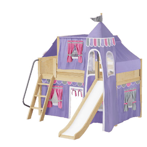 Maxtrix Low Loft w Front Slide (Ladder or Staircase) - fabric options - Kids Haven