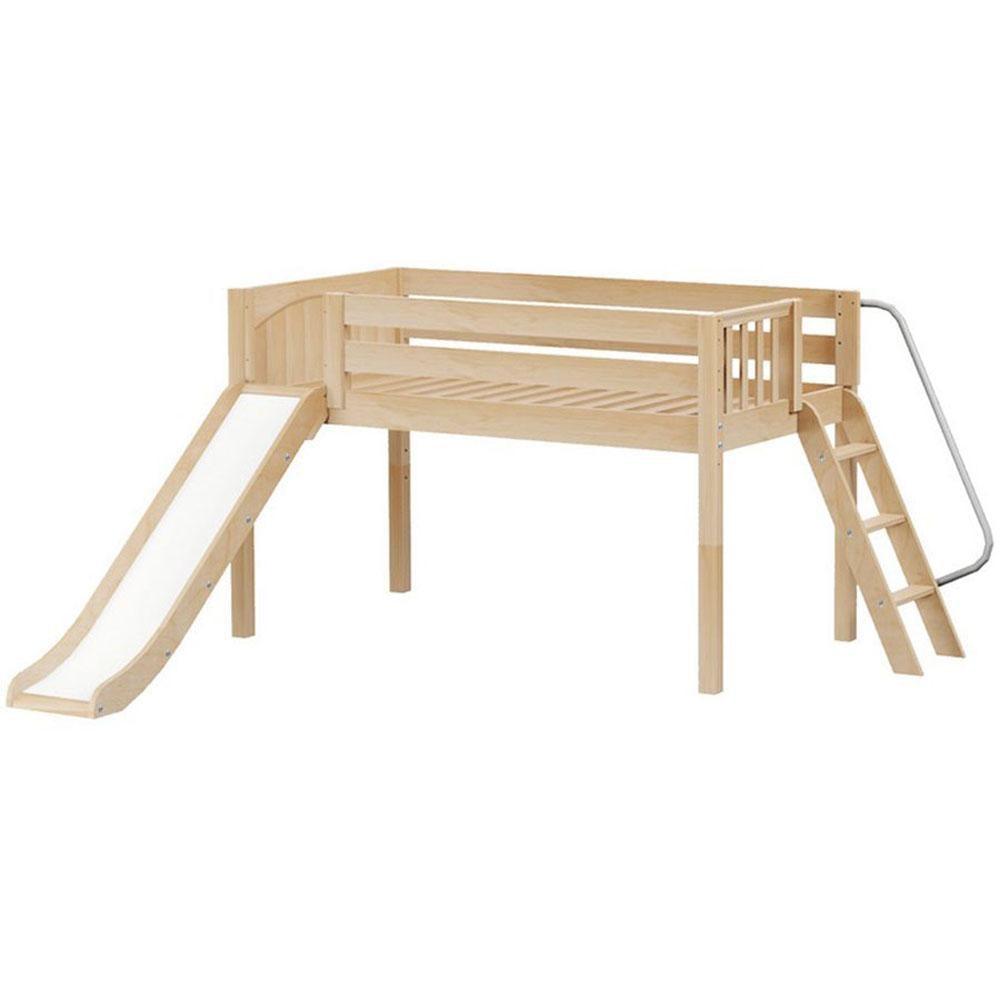 Maxtrix Low Loft w Front Slide (Ladder or Staircase) - fabric options - Kids Haven Maxtrix Low Loft w Front Slide (Ladder or Staircase) - fabric options - Kids Haven