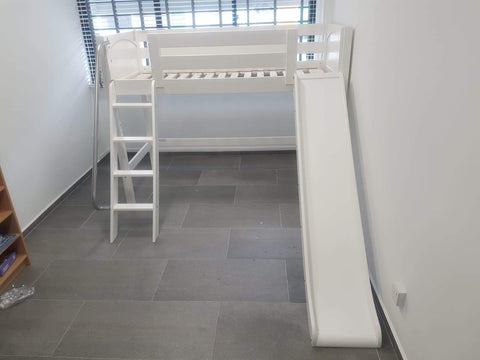 Maxtrix Mid Loft w Front Slide (Ladder or Staircase) - fabric options - Kids Haven Maxtrix Mid Loft w Front Slide (Ladder or Staircase) - fabric options - Kids Haven