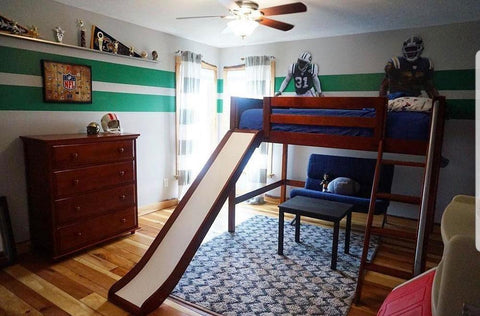 Maxtrix Mid Loft w Front Slide (Ladder or Staircase) - fabric options - Kids Haven Maxtrix Mid Loft w Front Slide (Ladder or Staircase) - fabric options - Kids Haven