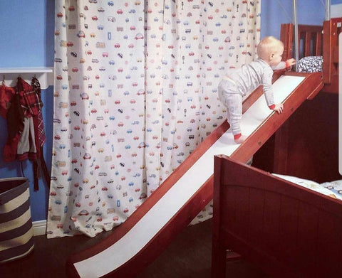 Maxtrix Mid Loft w Front Slide (Ladder or Staircase) - fabric options - Kids Haven Maxtrix Mid Loft w Front Slide (Ladder or Staircase) - fabric options - Kids Haven