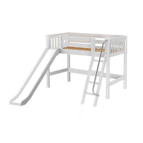 Maxtrix Mid Loft w Front Slide (Ladder or Staircase) - fabric options - Kids Haven