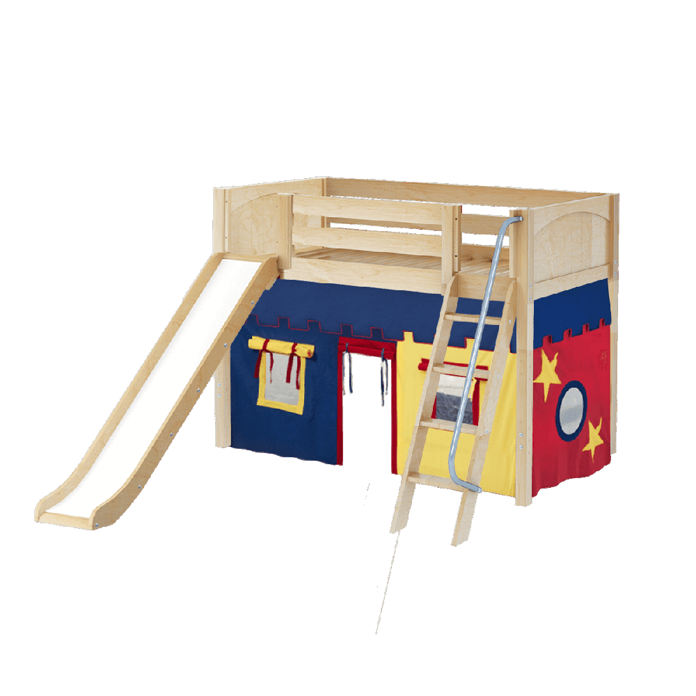 Maxtrix Mid Loft w Front Slide (Ladder or Staircase) - fabric options - Kids Haven