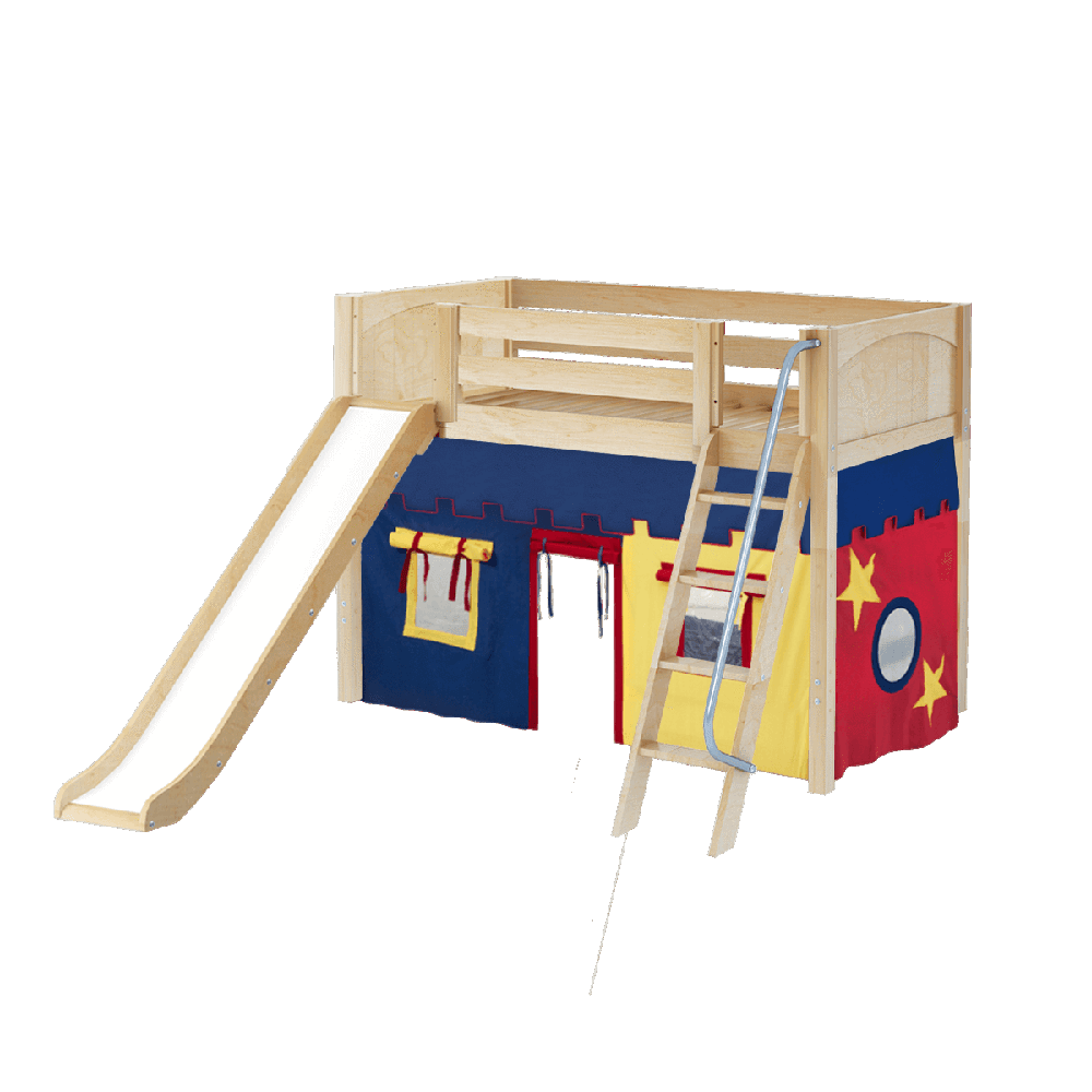 Maxtrix Mid Loft w Front Slide (Ladder or Staircase) - fabric options - Kids Haven Maxtrix Mid Loft w Front Slide (Ladder or Staircase) - fabric options - Kids Haven