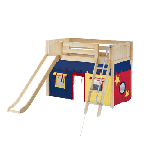 Maxtrix Mid Loft w Front Slide (Ladder or Staircase) - fabric options - Kids Haven Maxtrix Mid Loft w Front Slide (Ladder or Staircase) - fabric options - Kids Haven