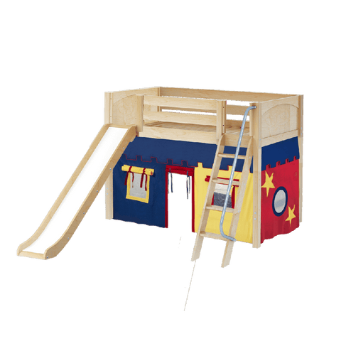 Maxtrix Mid Loft w Front Slide (Ladder or Staircase) - fabric options - Kids Haven