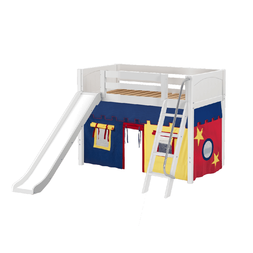 Maxtrix Mid Loft w Front Slide (Ladder or Staircase) - fabric options - Kids Haven Maxtrix Mid Loft w Front Slide (Ladder or Staircase) - fabric options - Kids Haven