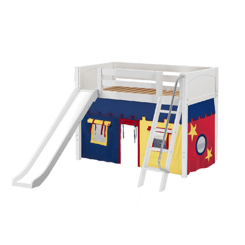 Maxtrix Mid Loft w Front Slide (Ladder or Staircase) - fabric options - Kids Haven Maxtrix Mid Loft w Front Slide (Ladder or Staircase) - fabric options - Kids Haven
