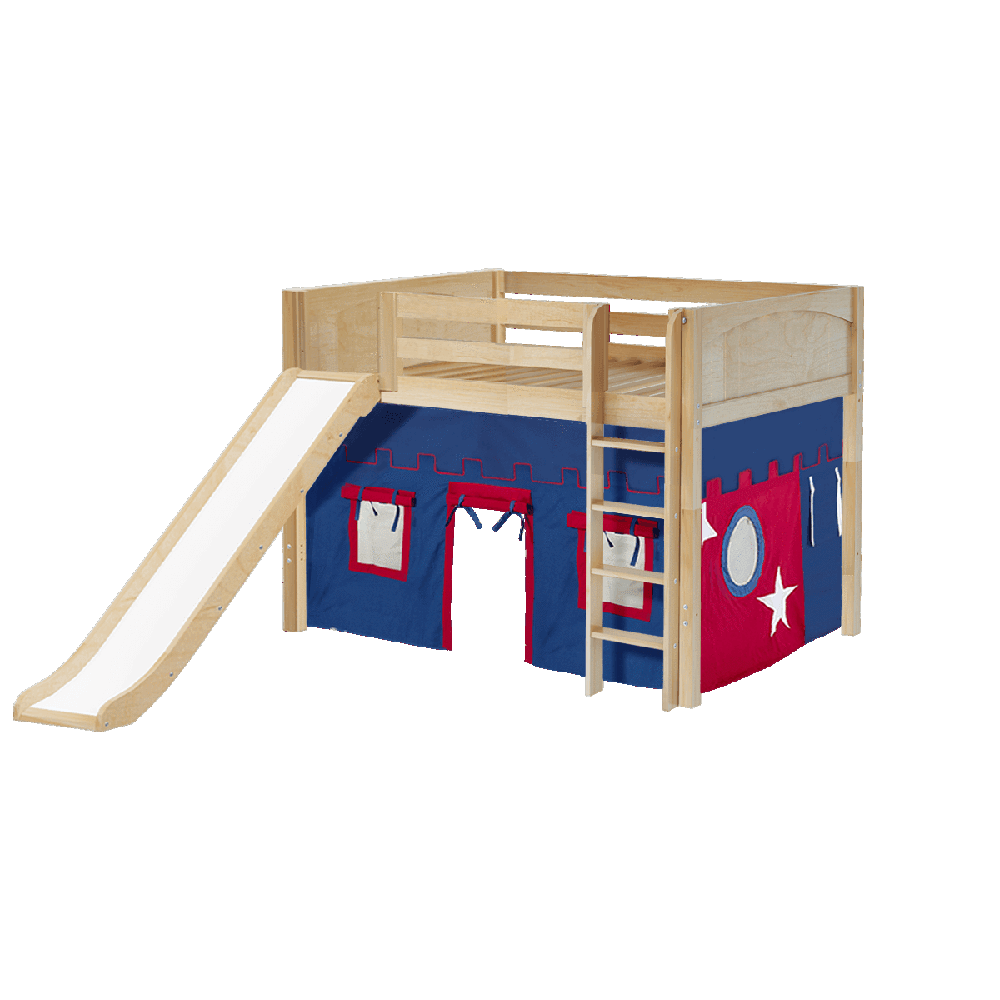 Maxtrix Mid Loft w Front Slide (Ladder or Staircase) - fabric options - Kids Haven Maxtrix Mid Loft w Front Slide (Ladder or Staircase) - fabric options - Kids Haven
