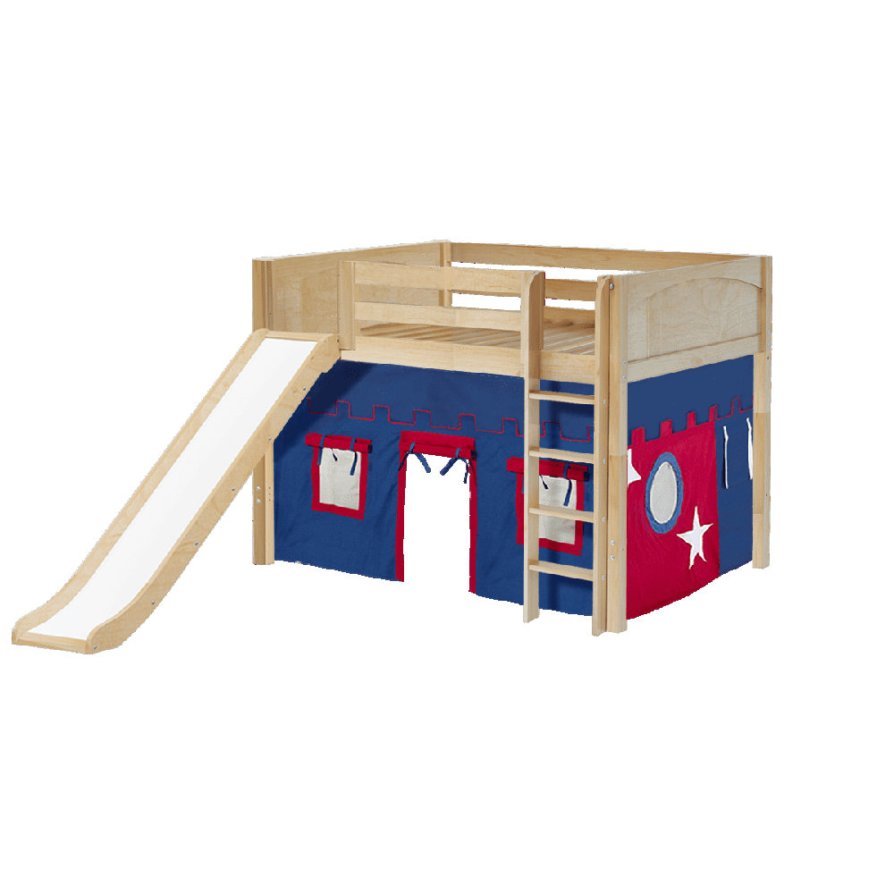 Maxtrix Mid Loft w Front Slide (Ladder or Staircase) - fabric options - Kids Haven