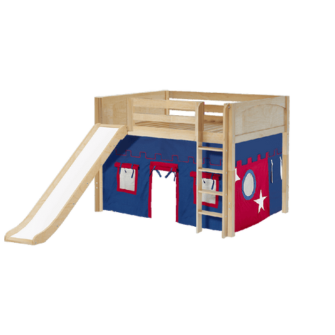 Maxtrix Mid Loft w Front Slide (Ladder or Staircase) - fabric options - Kids Haven Maxtrix Mid Loft w Front Slide (Ladder or Staircase) - fabric options - Kids Haven